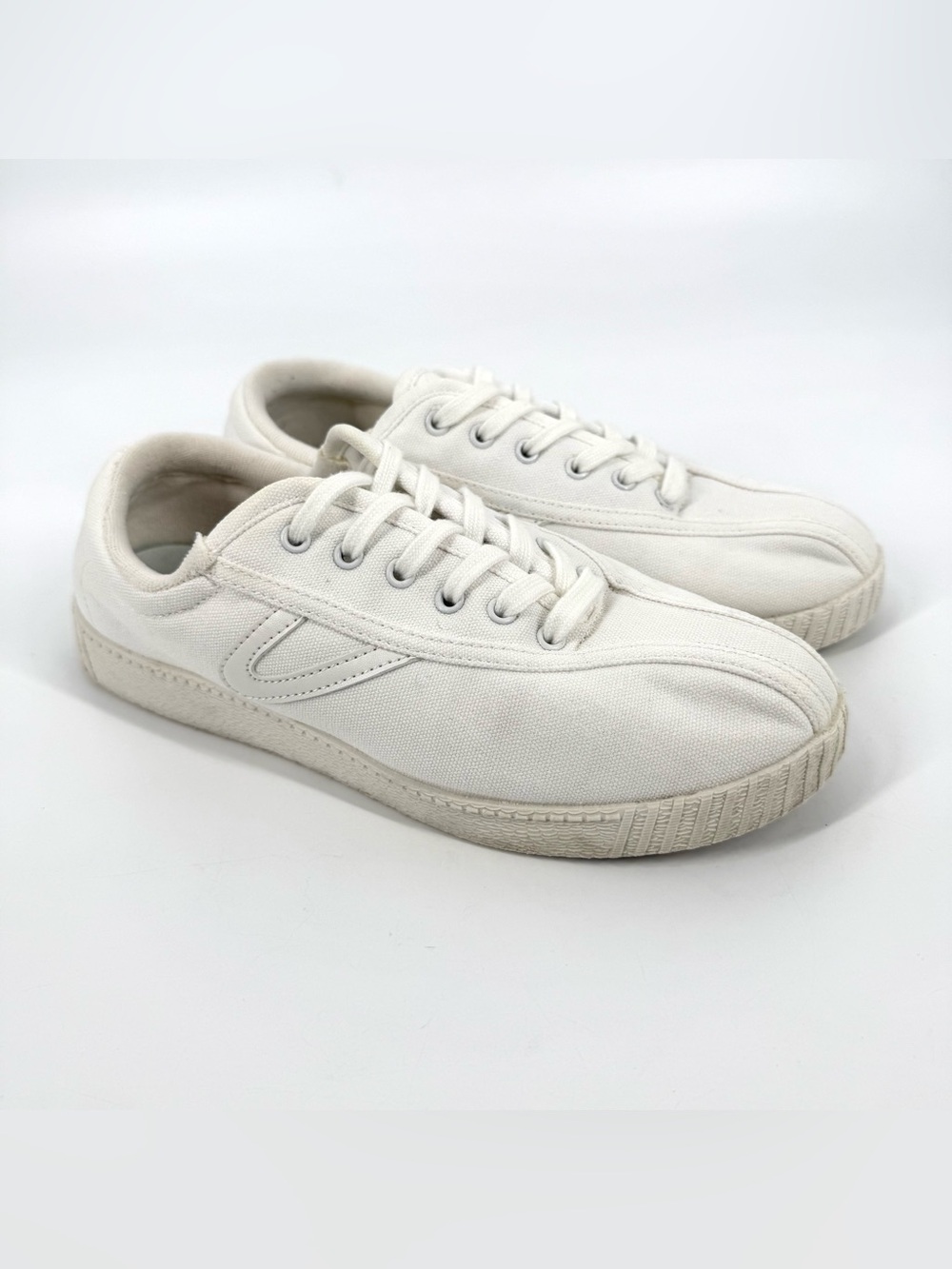 Tretorn Nylite Canvas Sneakers Womens Size 9 White Classic Lace-up Shoes - Picture 11 of 11